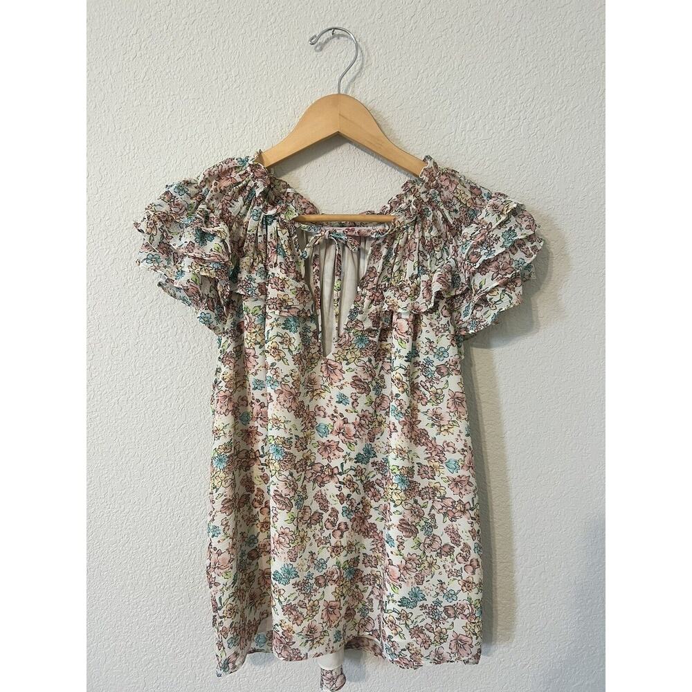 Buddy Love Carla Ruffle Eyelet Blouse Size Medium